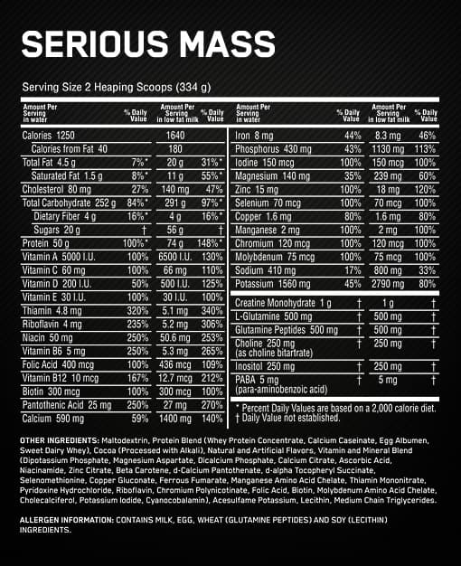 Optimum Nutrition Serious Mass Weight Gainer Review